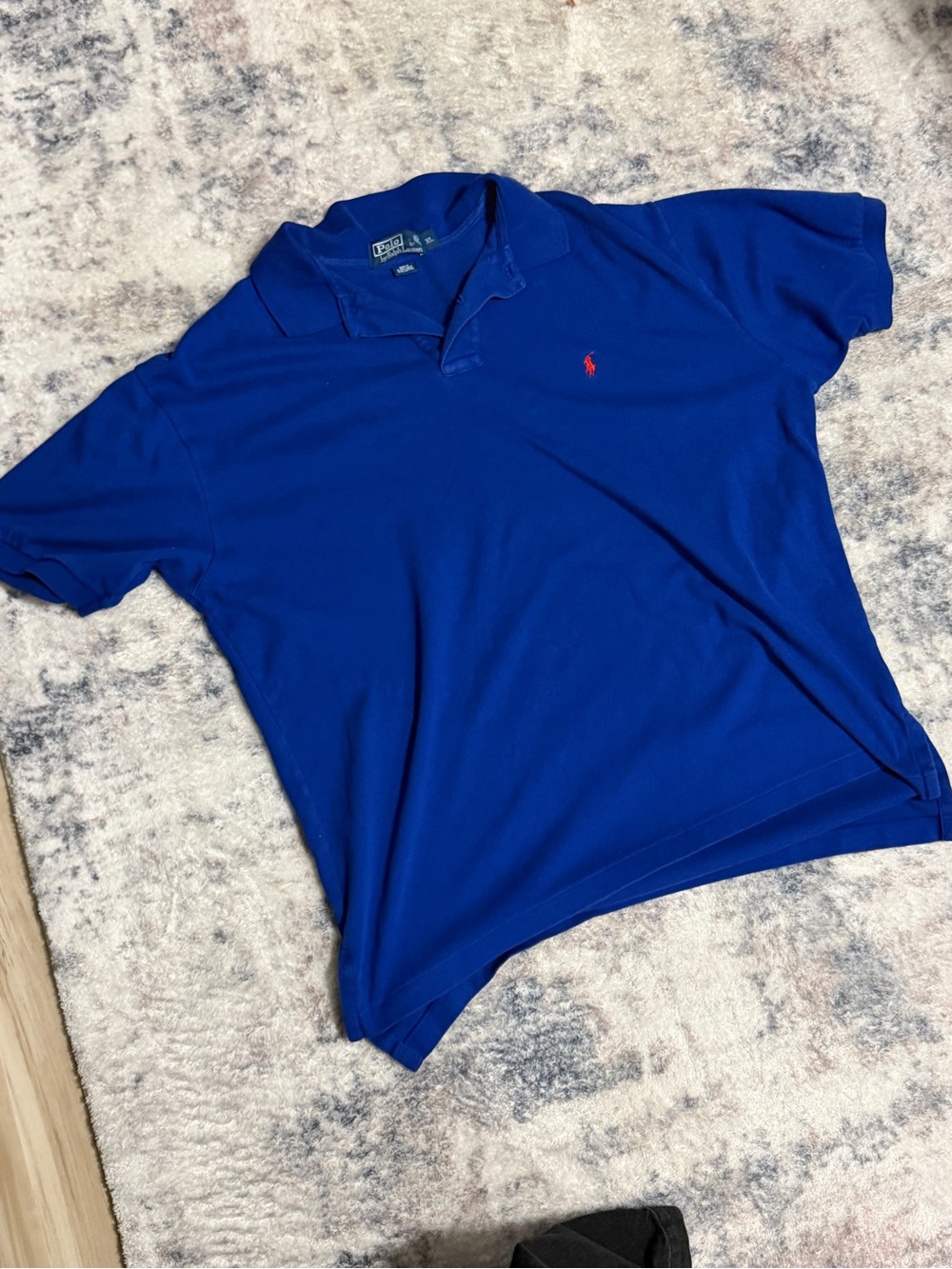 Polo by Ralph Lauren Men's Royal Blue Short-Sleeve Polo with Red Pony